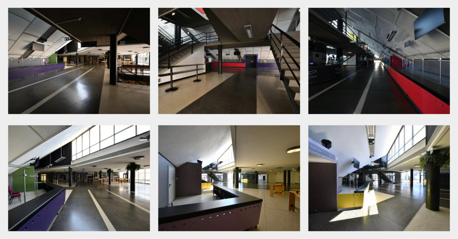 Stadthalle Wien, Architekur, Innenansichten